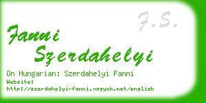 fanni szerdahelyi business card